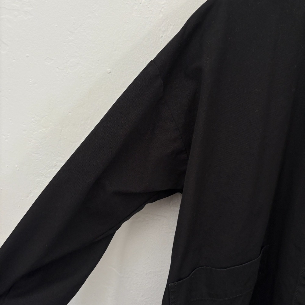 Eileen Fisher Organic Cotton Jacket Women Size XL Black Button Up No Collar - Picture 4 of 11